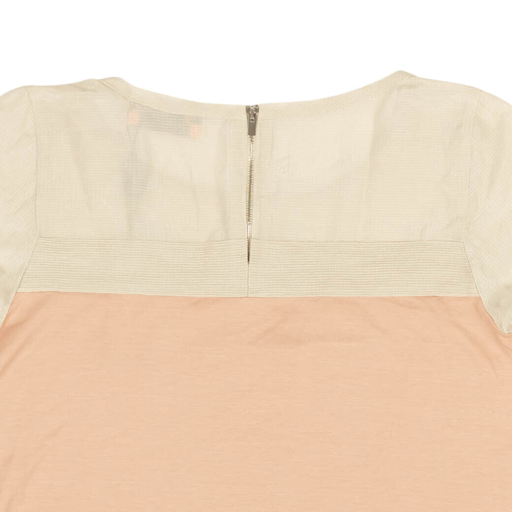 Davide Cenci Mixed Media Short Sleeve T-Shirt - Beige/Blush