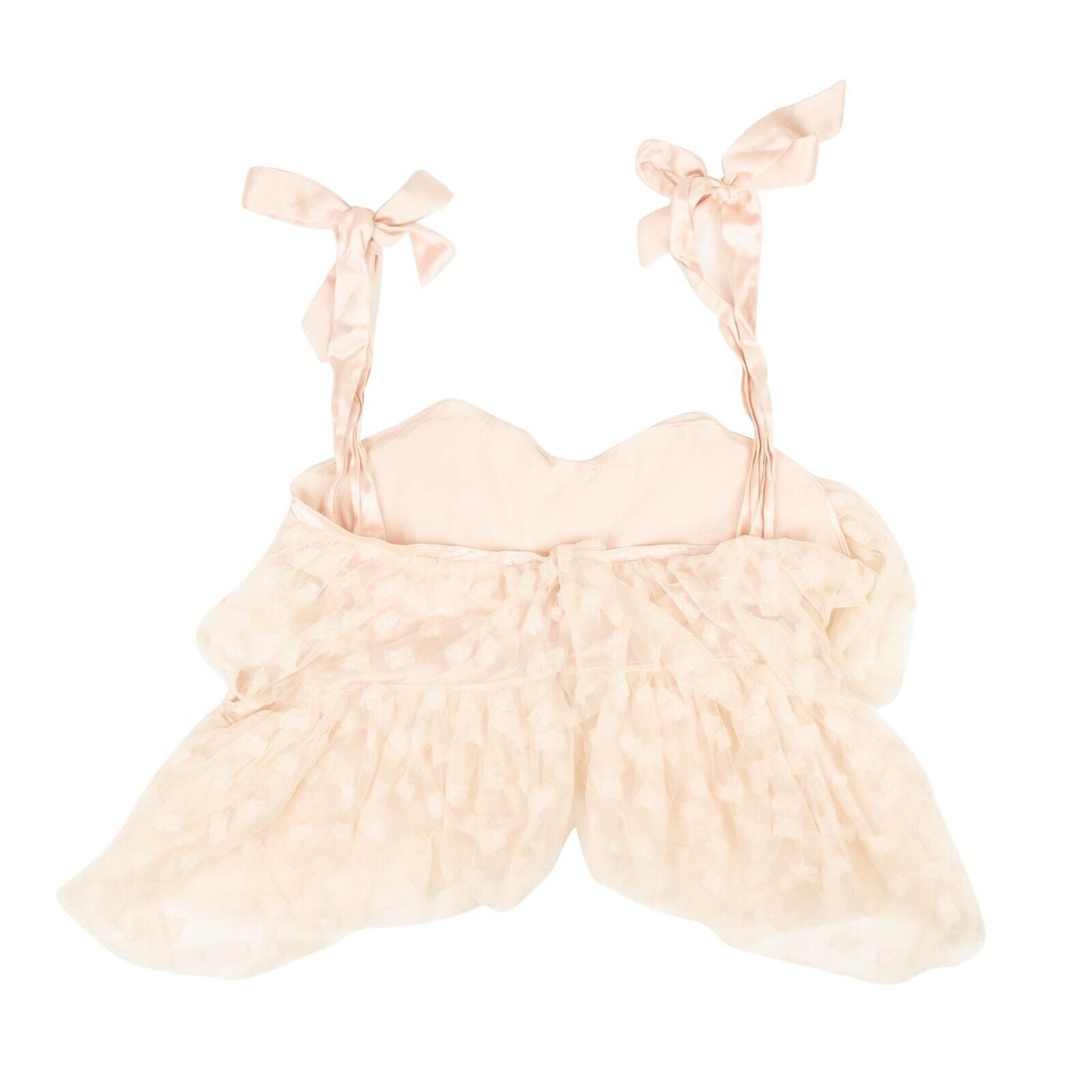 Rodarte Embroidered Tulle Bow Tiered Top - Light Pink