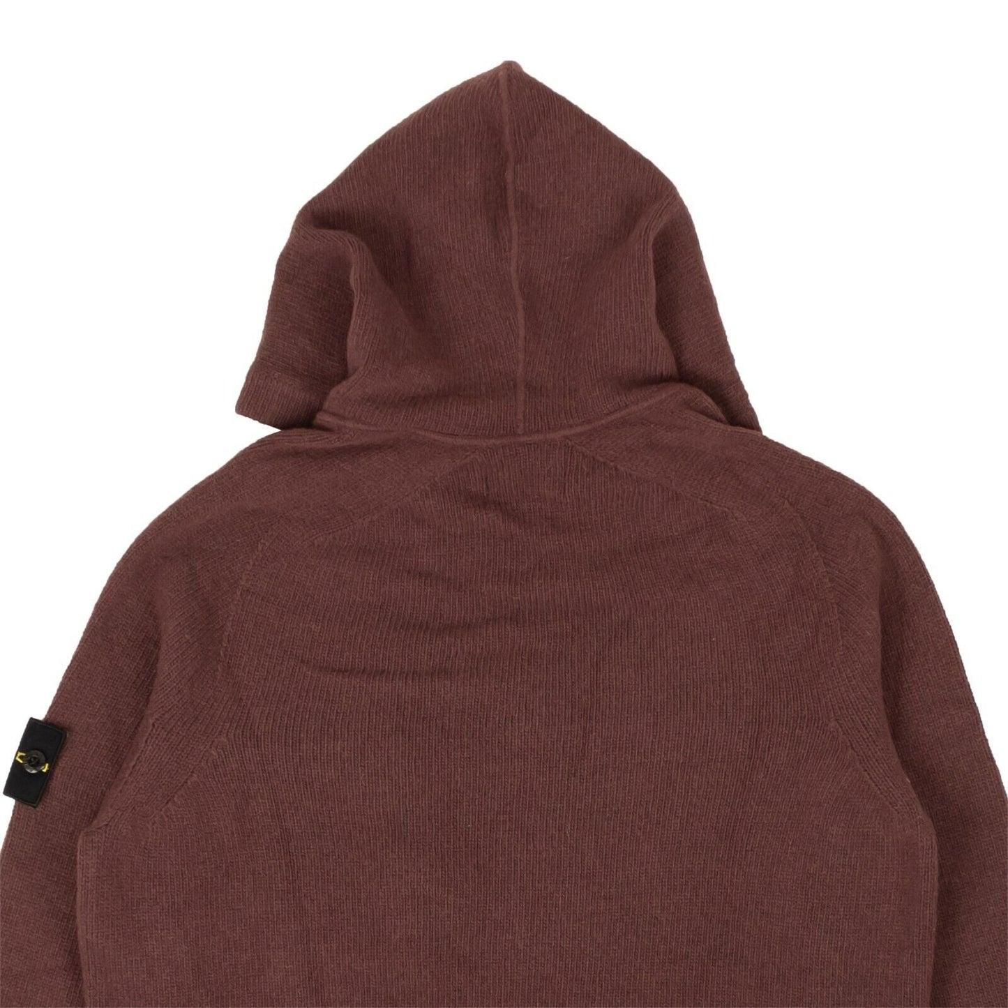 Wine Purple Knit Wool Blend Zip-Up Hoodie