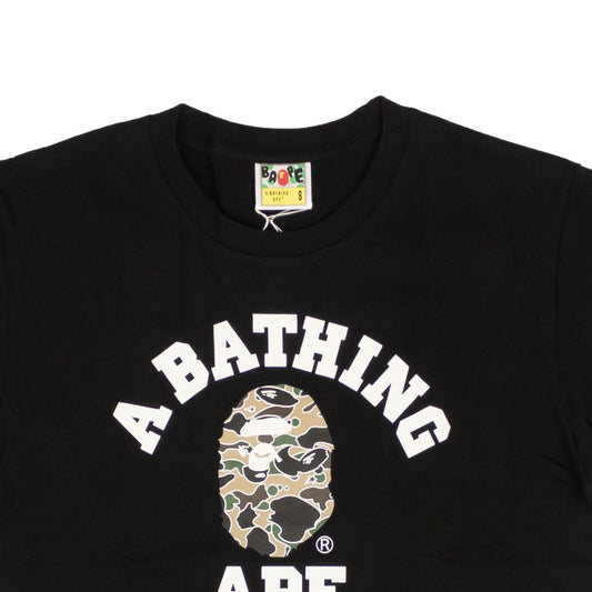Bape Black Cotton Ape Short Sleeve T-Shirt - Black