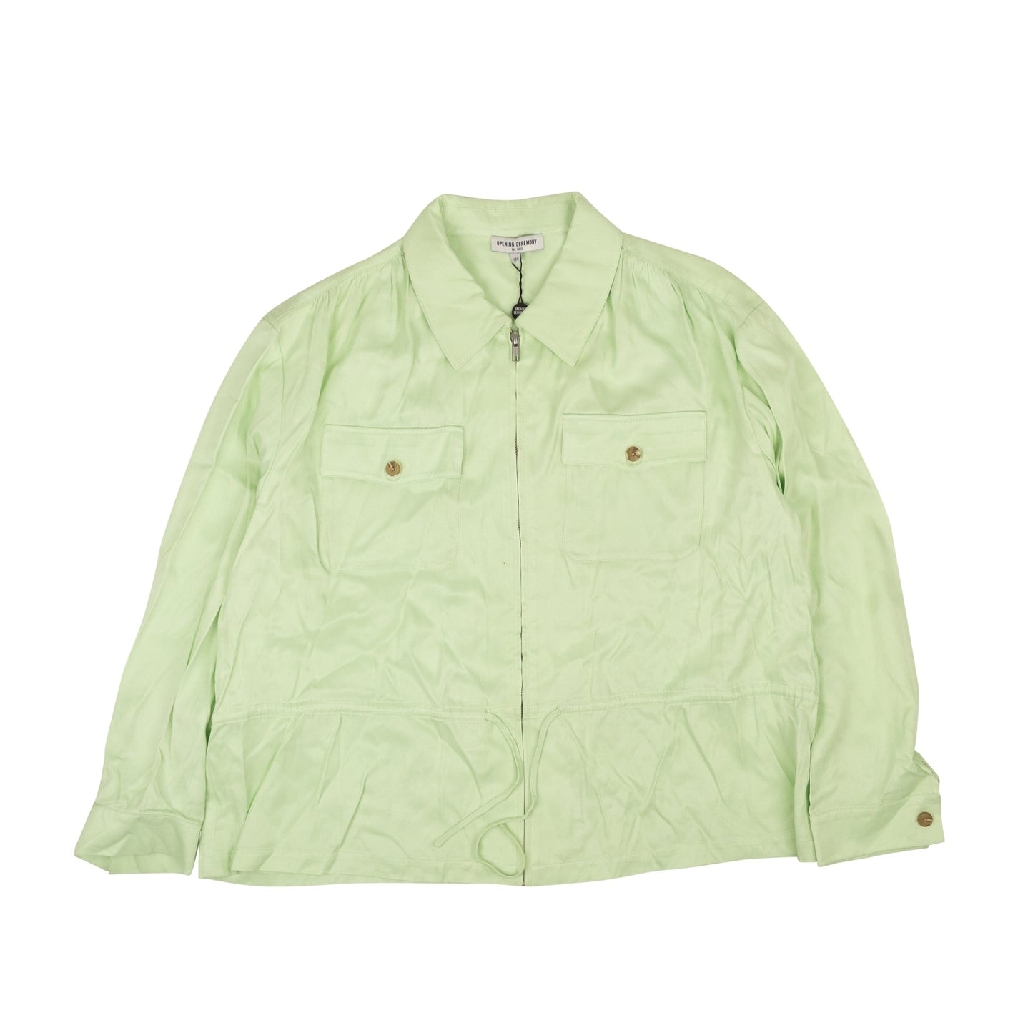 Pale Sage Green Blouson Zip-UP Jacket