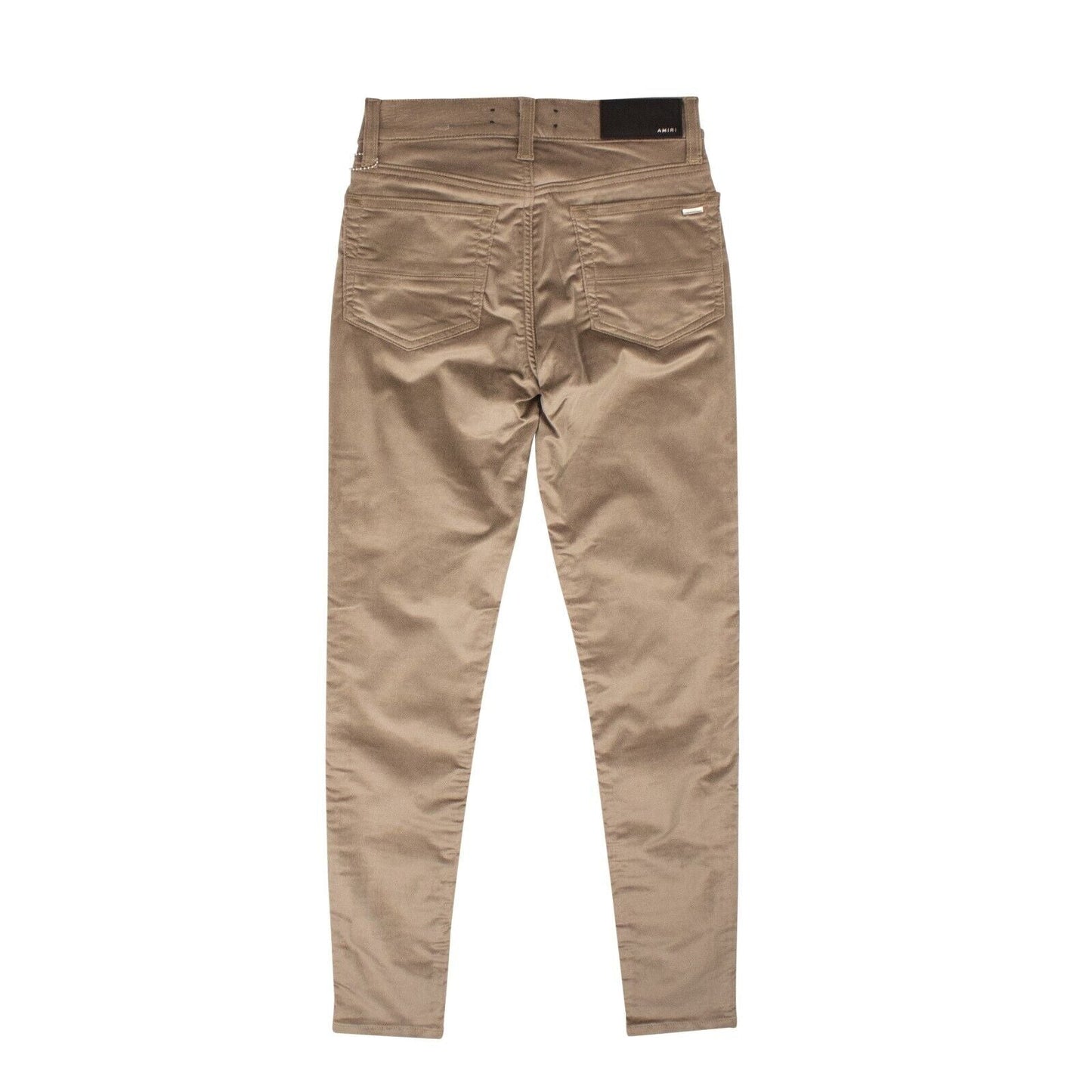 Amiri Velour Skinny Stack Pants - Sand