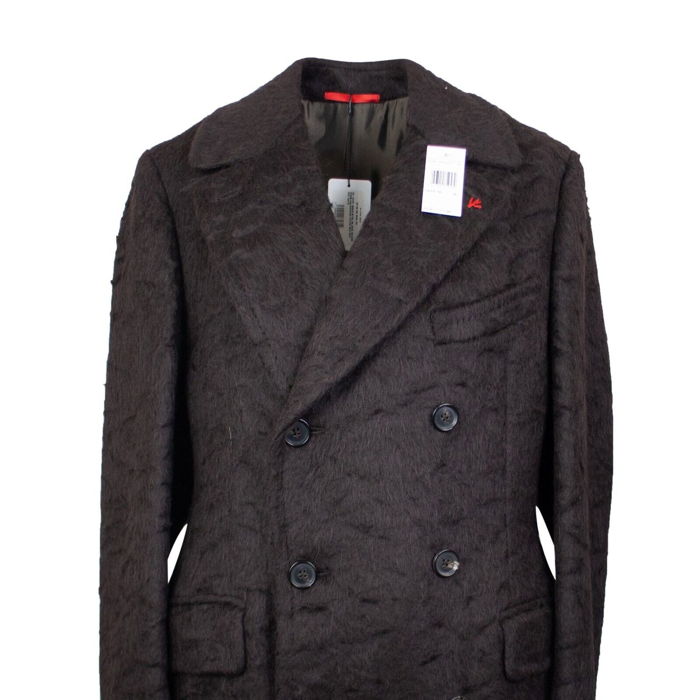 Isaia Shearling Texture With Back Vent - Brown