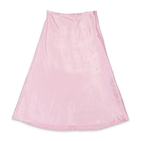 JACQUARD BIAS PINK FLARED SKIRT