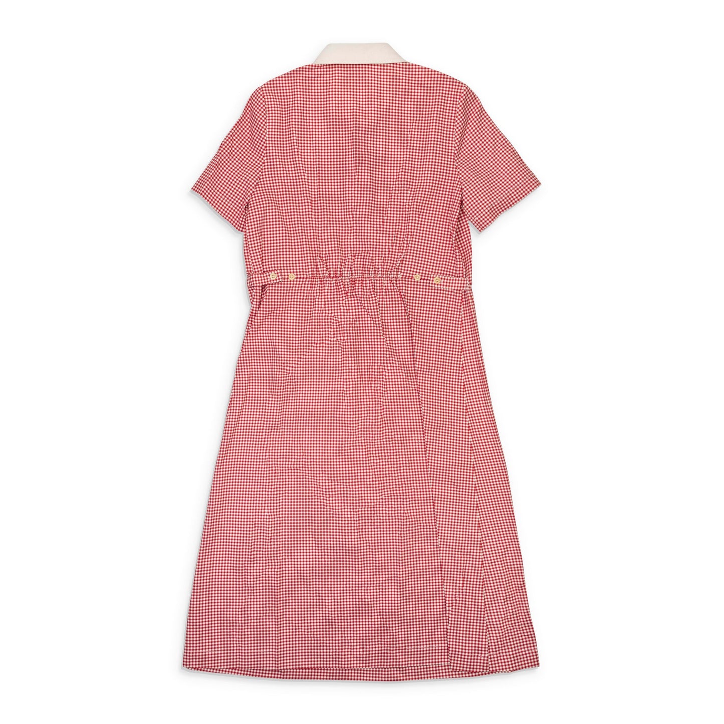 GINGHAM POCKET RED SUN DRESS