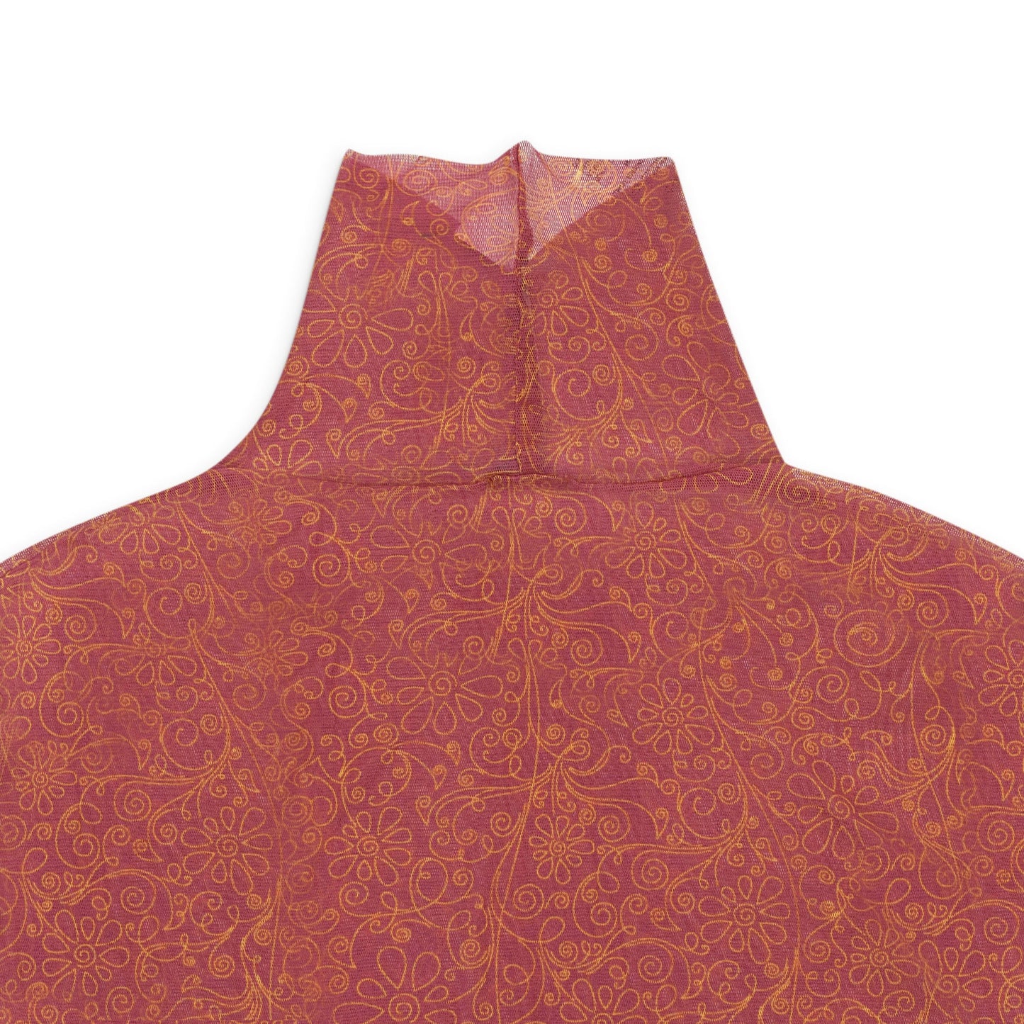 PRINTED MESH TURTLENECK MULTICOLOR SWEATER