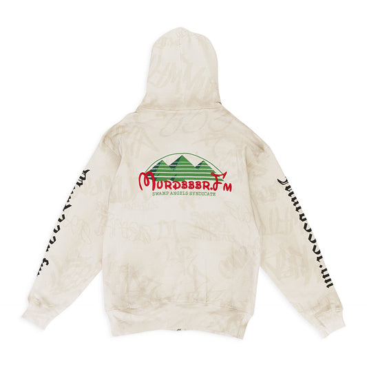 MURD333R.FM WHITE DISN333 HOODIE