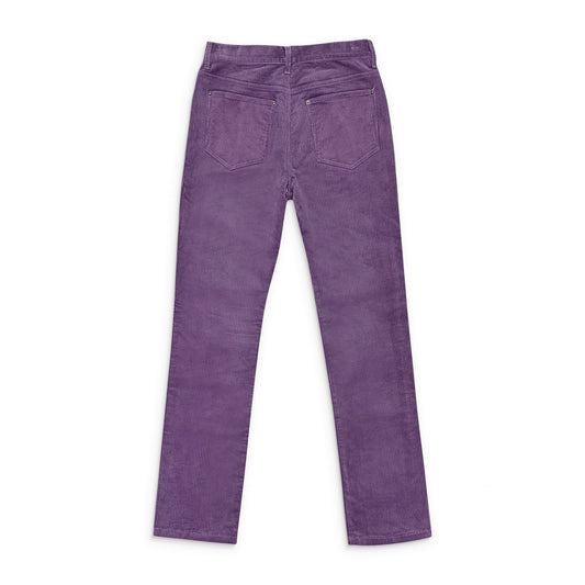STRETCH CURDUROY PURPLE LACE-UP JEANS