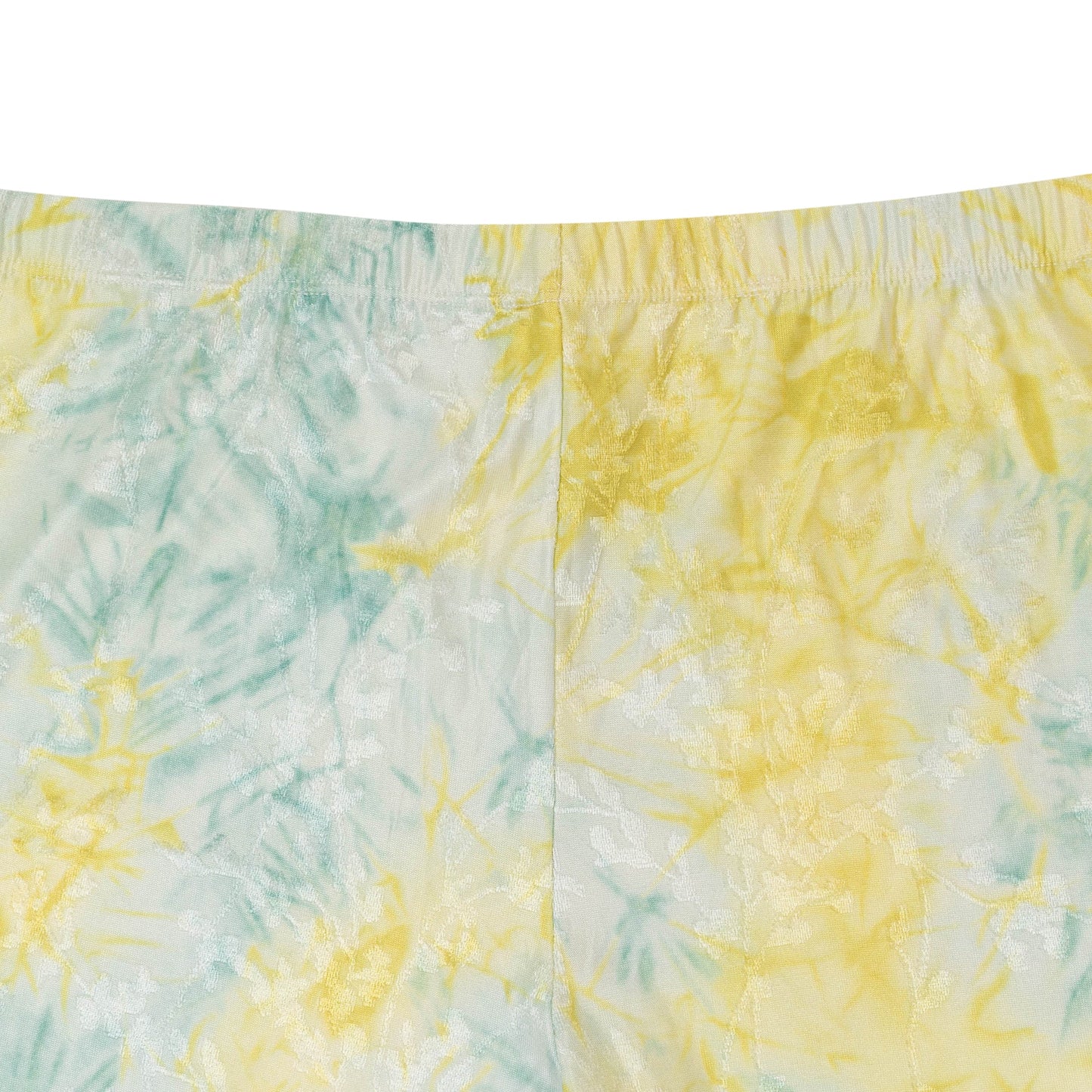 TEXTURED TIE DYE ORANGE GREEN BIKE SHORTS