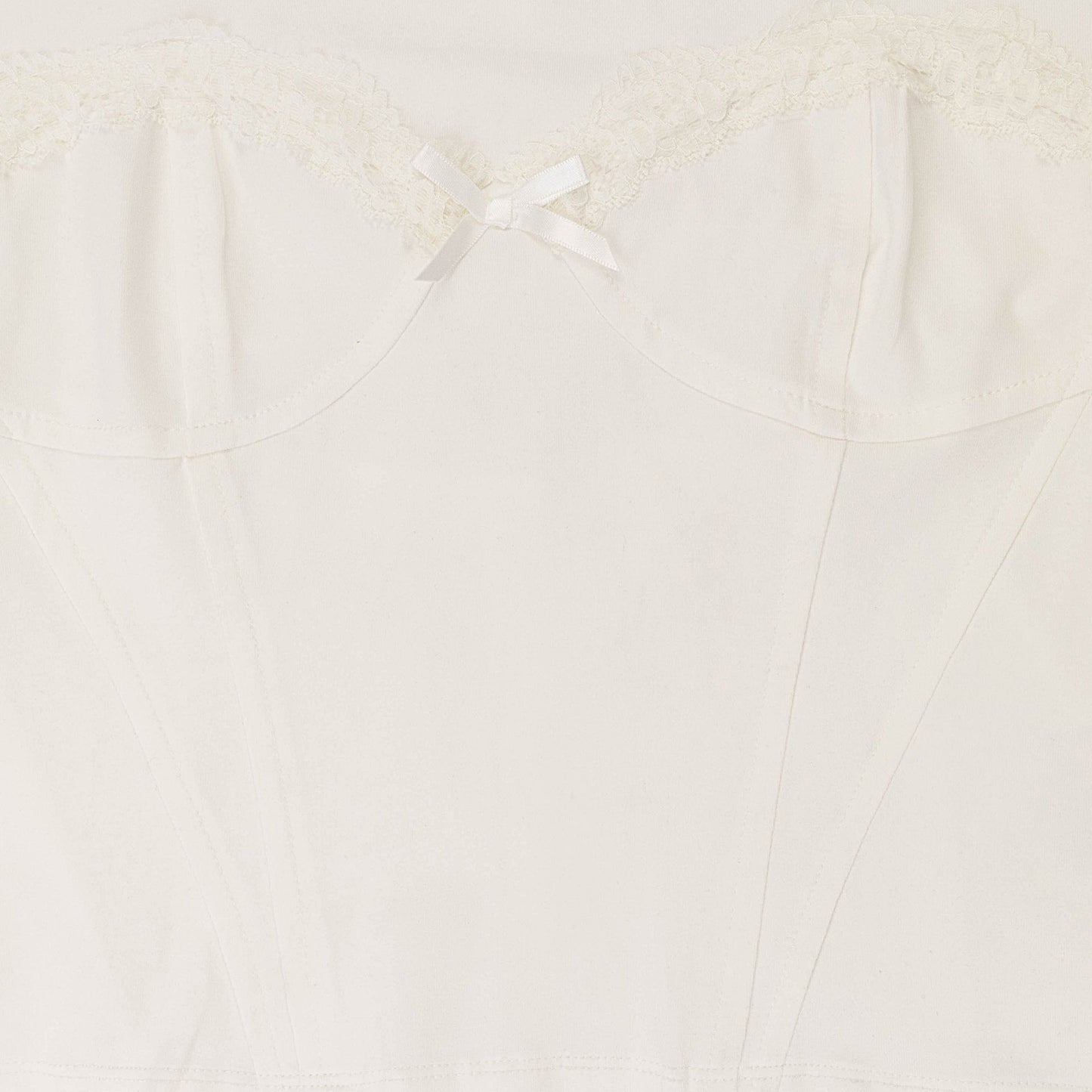 LACE TRIM BUSTIER WHITE T-SHIRT