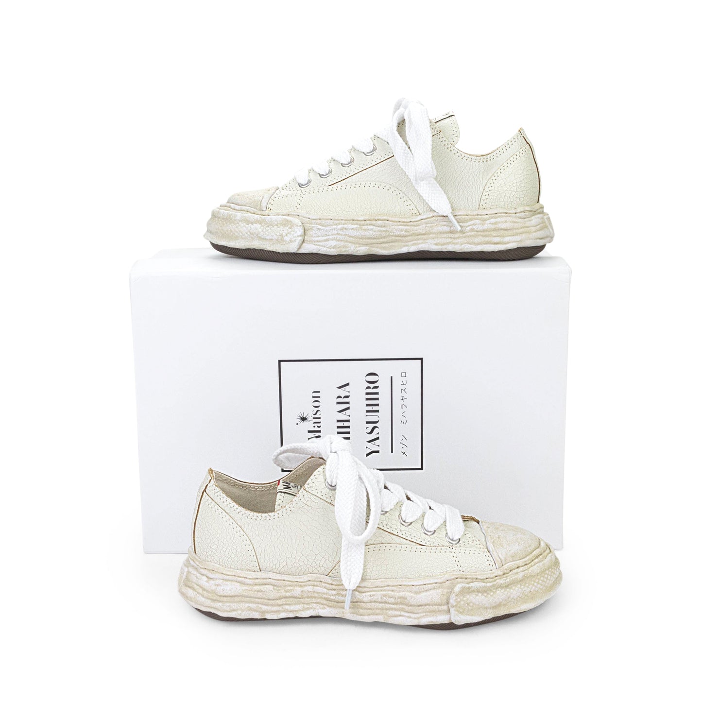 NIB MMY PETERSON LOW CRACKING WHITE LOW-TOP SNEAKER