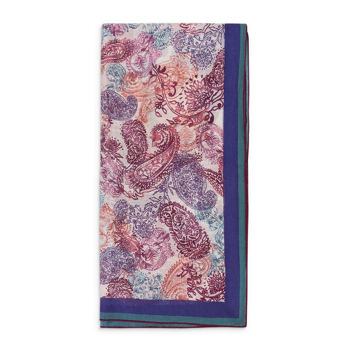 CASHMERE PAISLEY PRINT MULTICOLOR SCARF