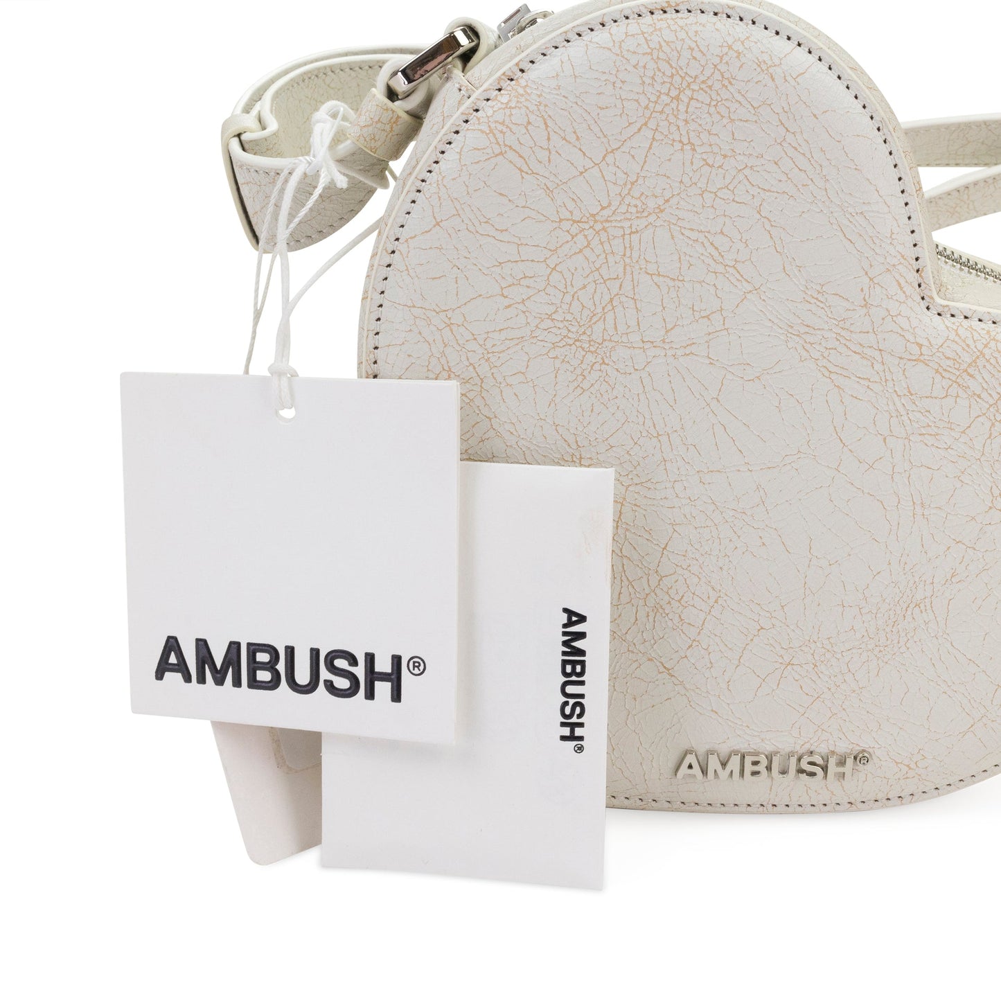 DISTRESSED LEATHER HEART SHOULDER BAG