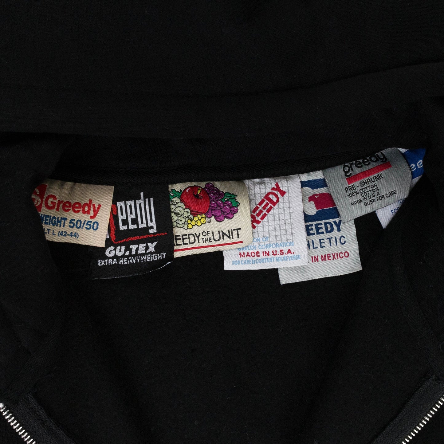 MULTI TAG BLACK HOODIE