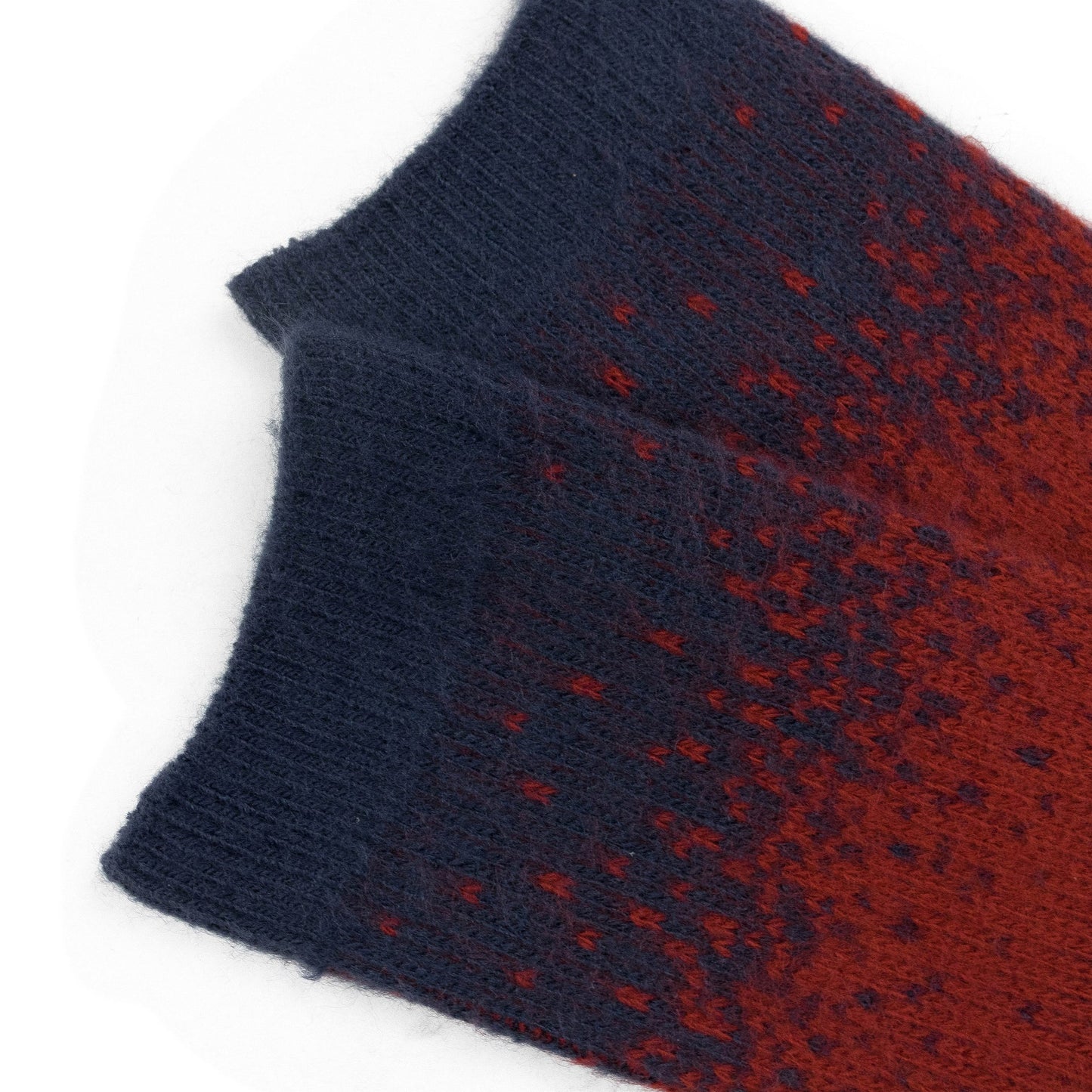 BULKY BRUSHED LOW CREW RED/PURPLE SOCKS