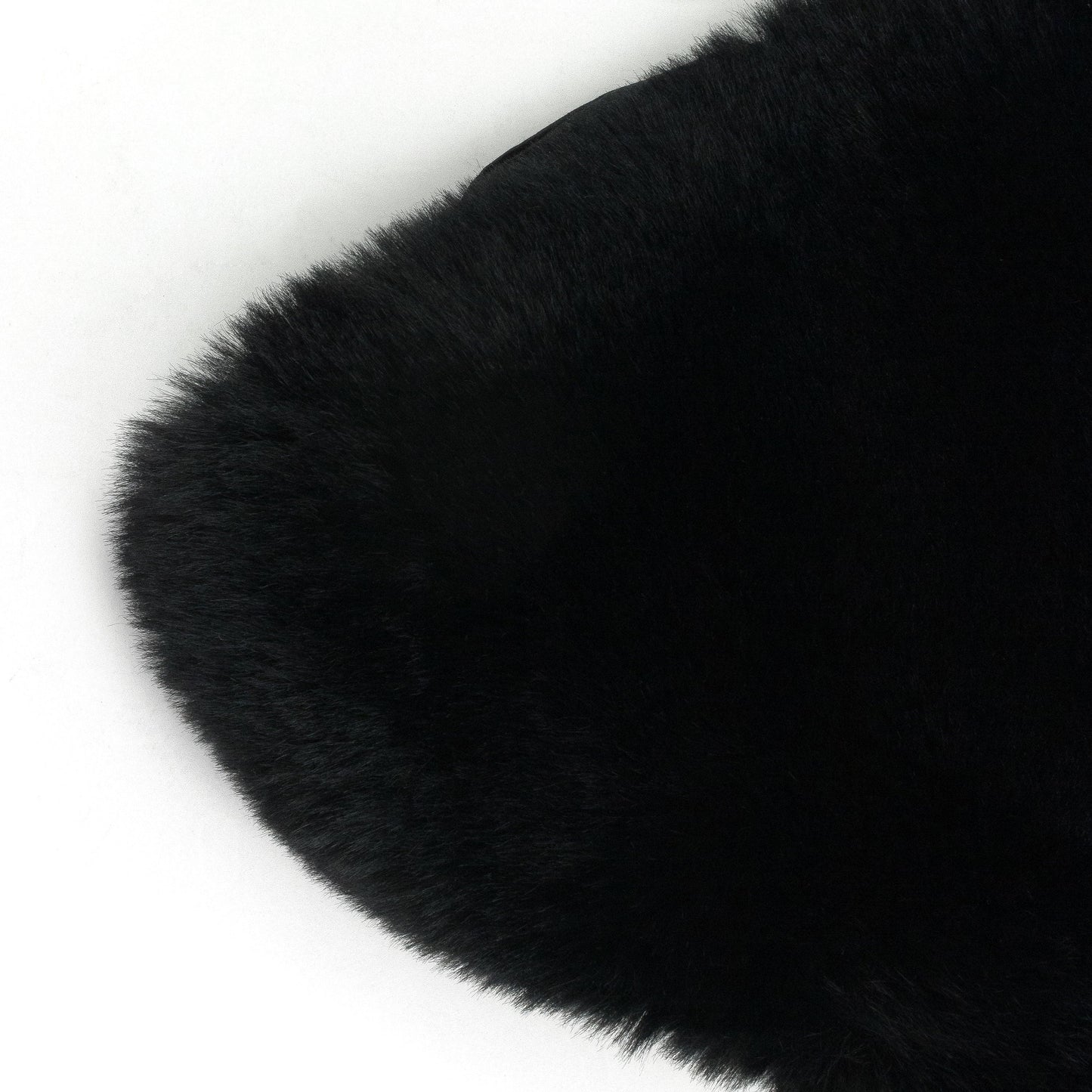 BLACK FAUX BUNNY FUR TUBE TOP