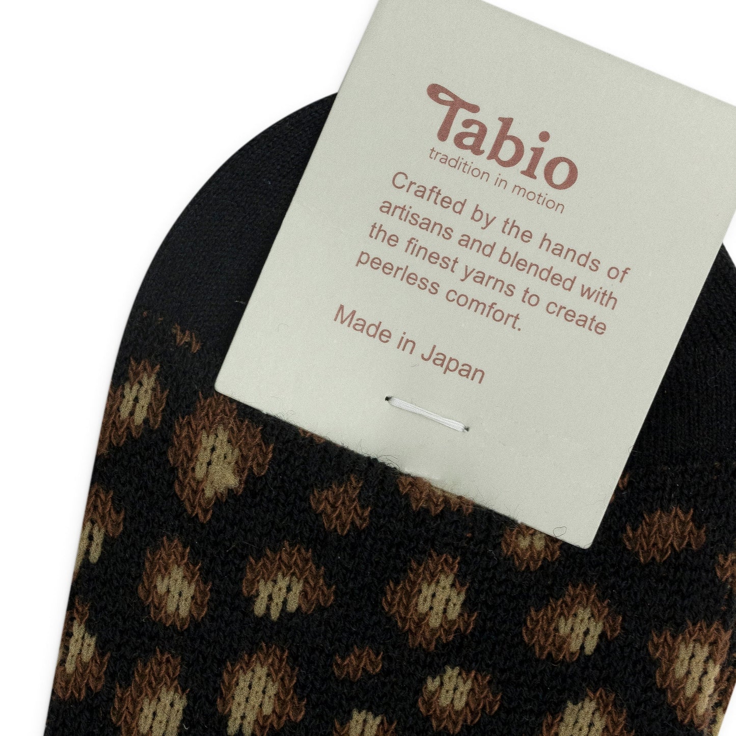 BLACK/BROWN LEOPARD PATTERN CREW SOCKS