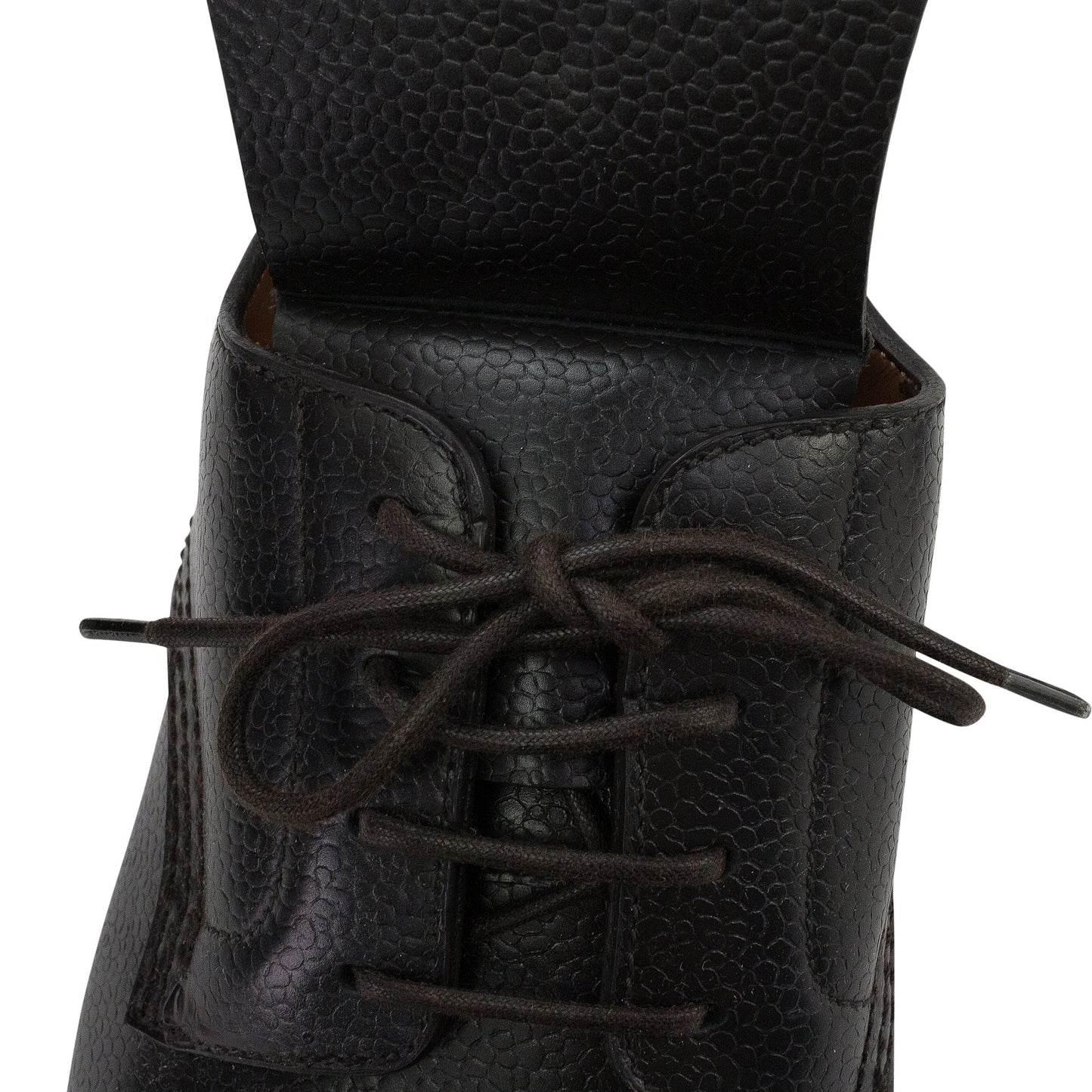 BLACK FLAP OVER LACEUP OXFORDS