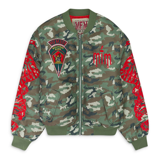 MURD333R.FM GREEN/RED CAMO SPECIAL OPS BOMBER JACKET
