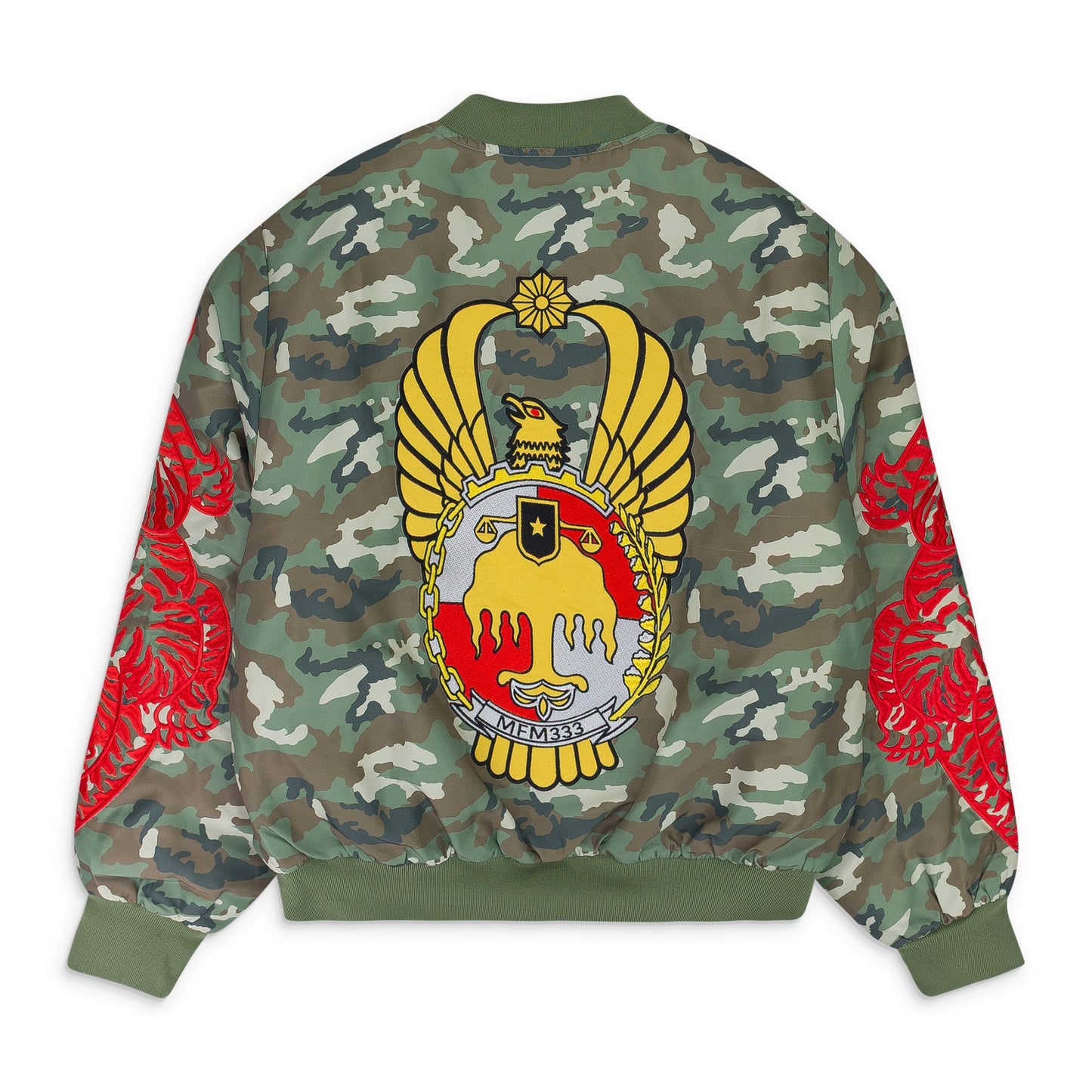 MURD333R.FM GREEN/RED CAMO SPECIAL OPS BOMBER JACKET