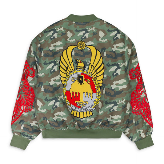 MURD333R.FM GREEN/RED CAMO SPECIAL OPS BOMBER JACKET