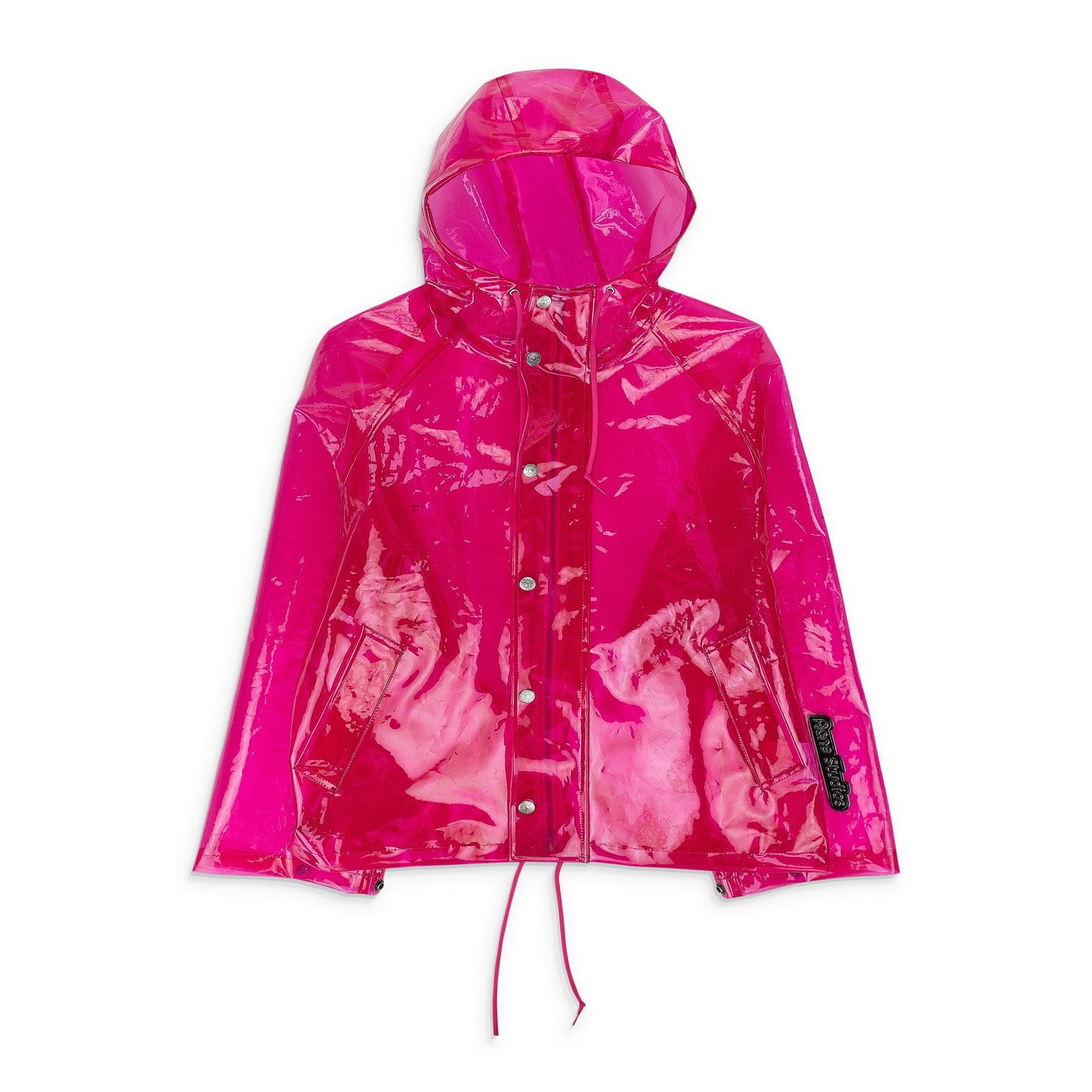 PINK HOODED TRANSPARENT RAINCOAT