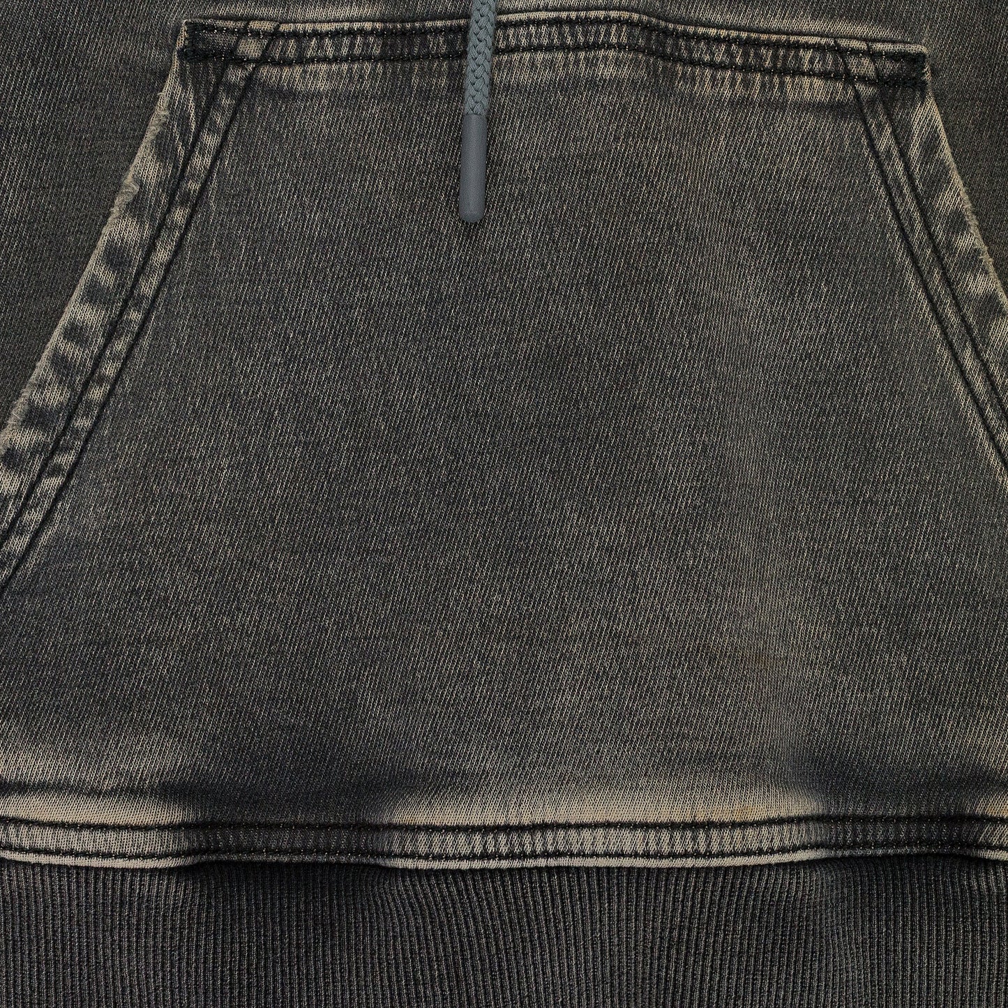 BLACK D-ANGY-HOOD TRACK CROPPED DENIM HOODIE