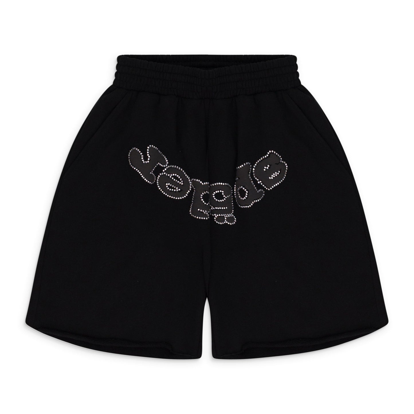 BLACK OG WEB V2 RHINESTONE SHORTS