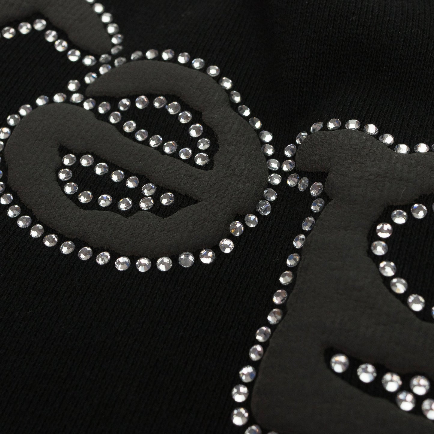 BLACK OG WEB V2 RHINESTONE SHORTS