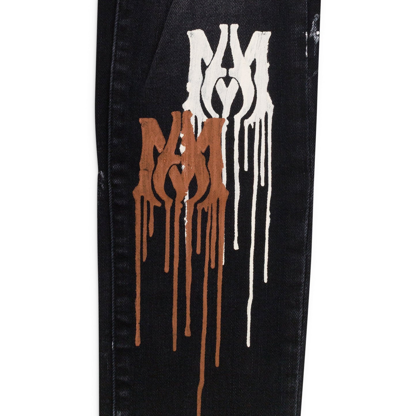 AGED BLACK MA DRIP JEANS