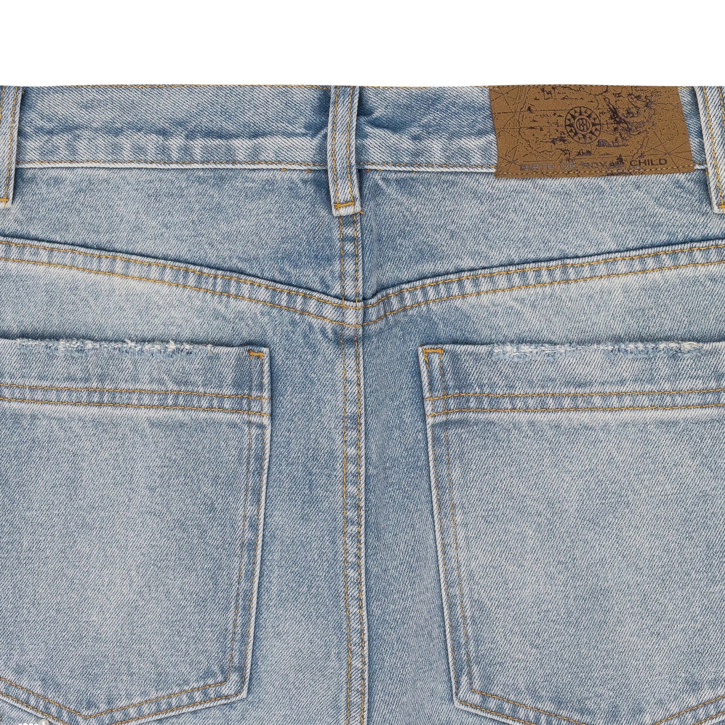 BLUE FIREWORKS WASH DENIM STRAIGHT-FIT JEANS