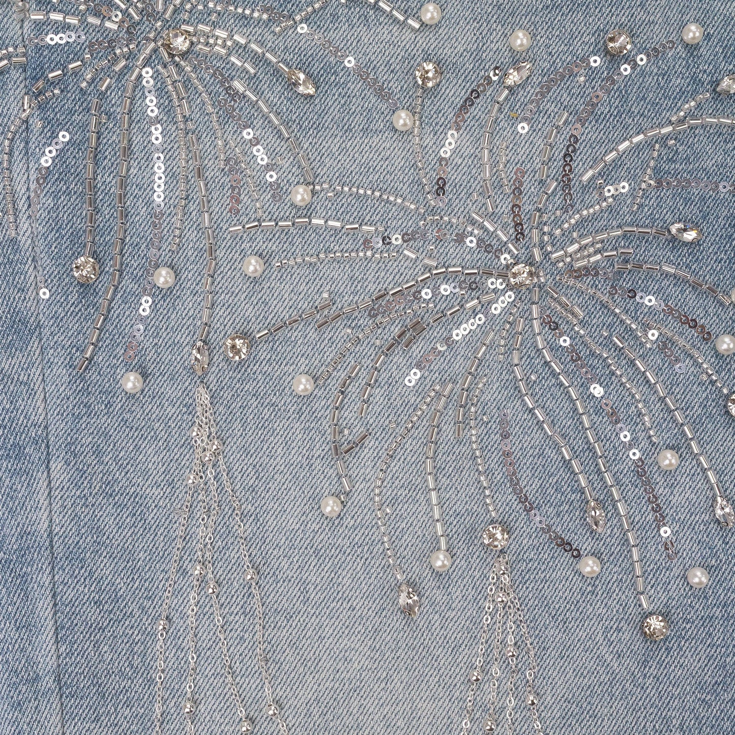 BLUE FIREWORKS WASH DENIM STRAIGHT-FIT JEANS