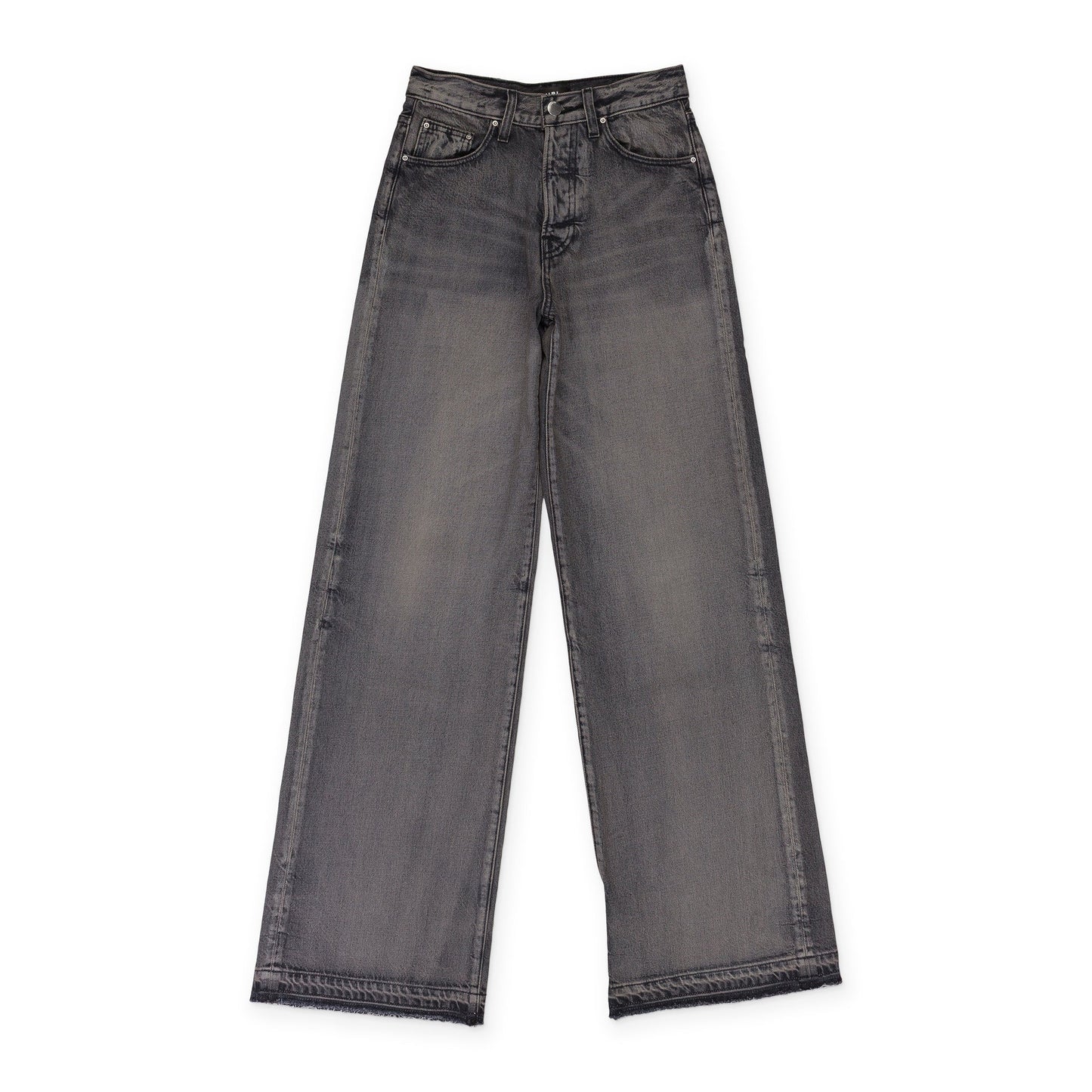 AGED BLACK HIGH RISE WIDE LEG JEANS