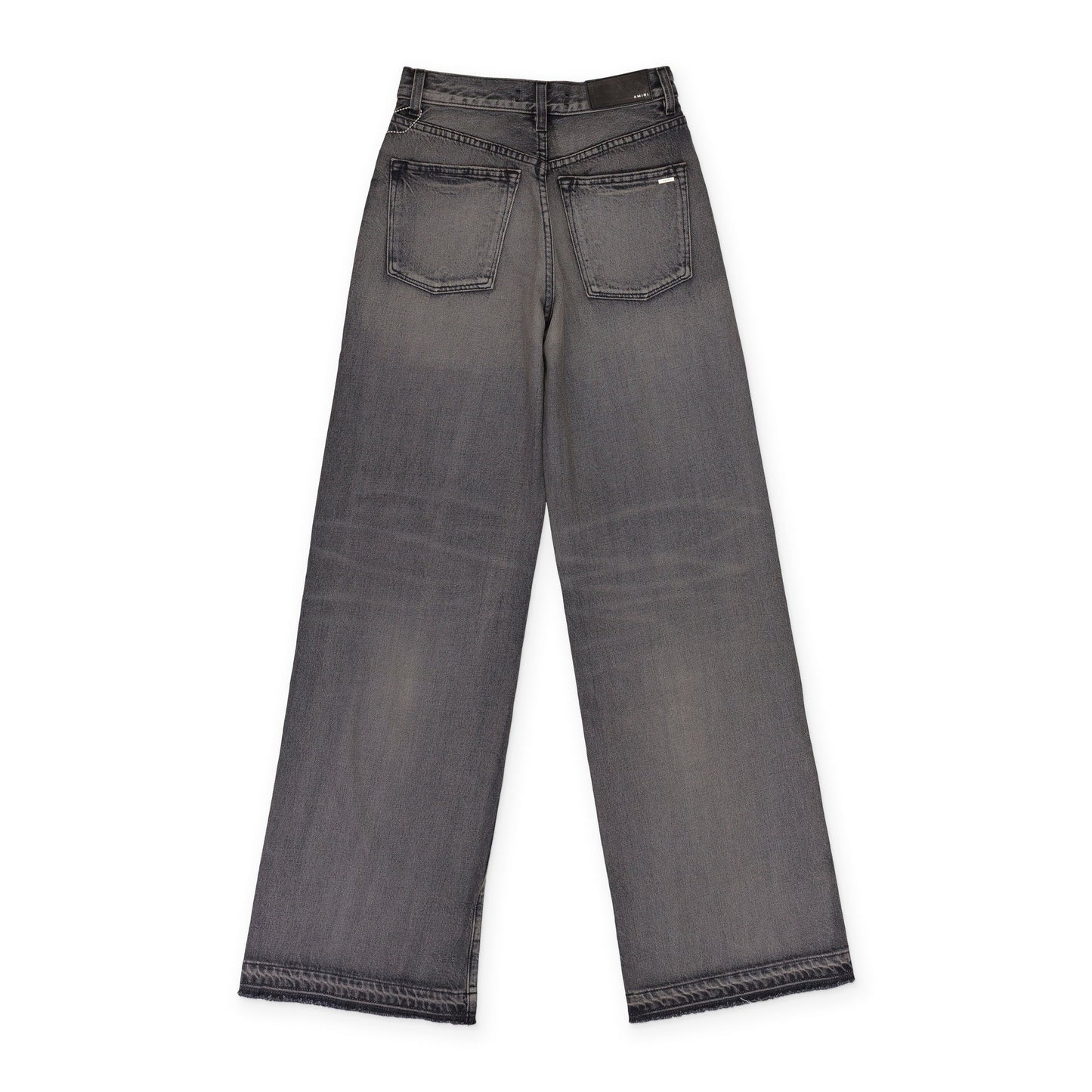 AGED BLACK HIGH RISE WIDE LEG JEANS