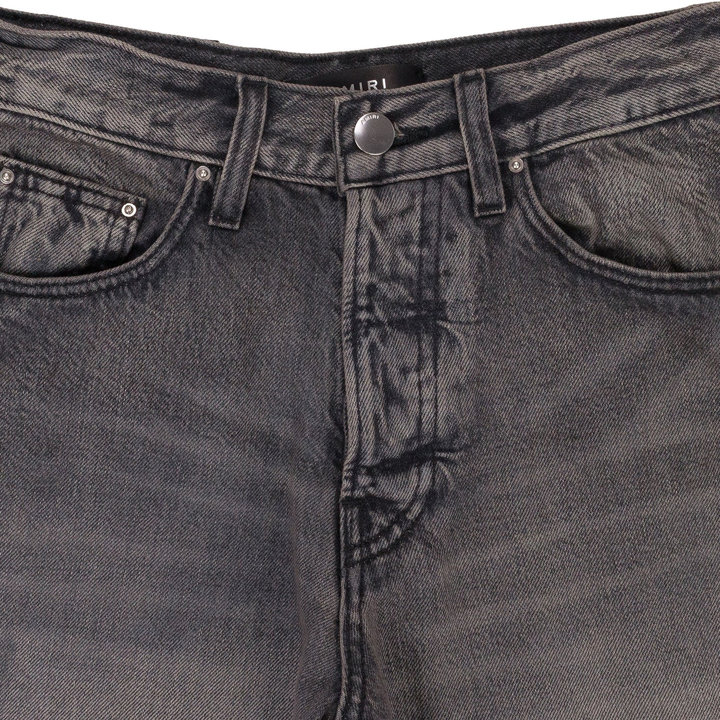 AGED BLACK HIGH RISE WIDE LEG JEANS