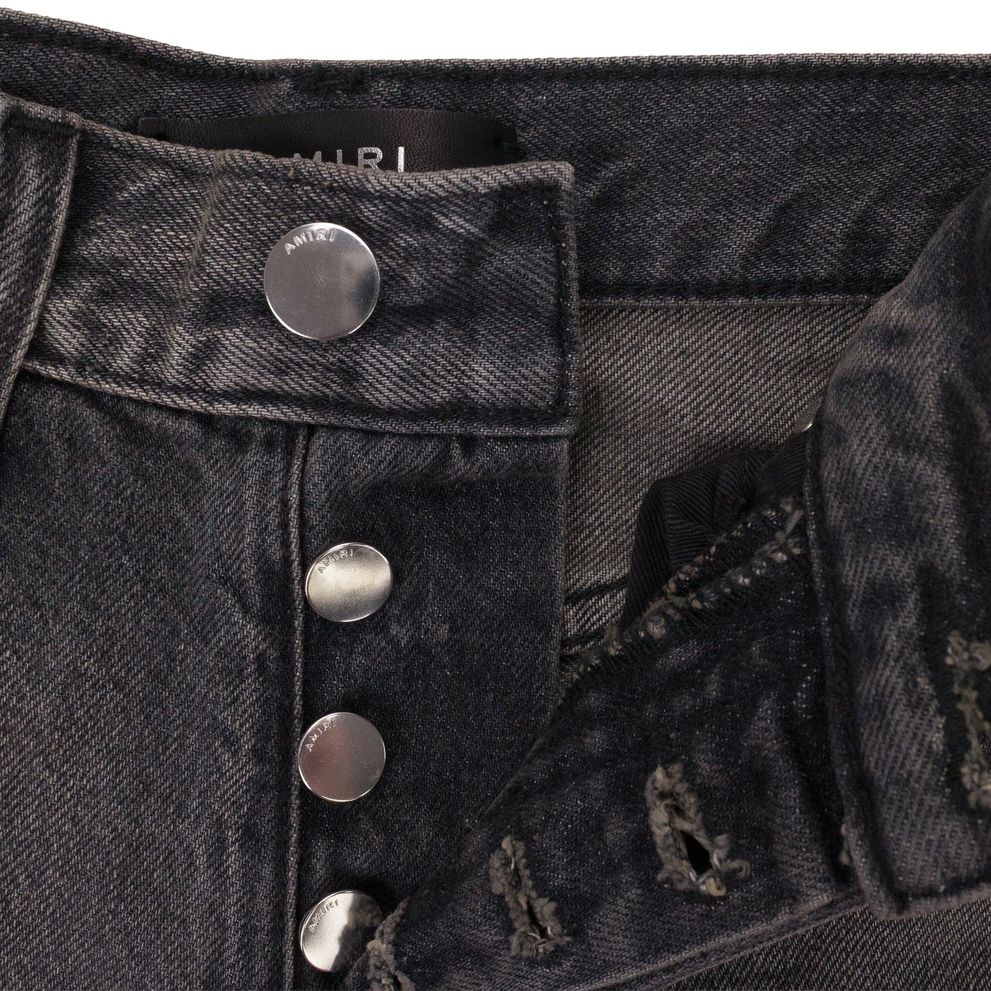 AGED BLACK HIGH RISE WIDE LEG JEANS