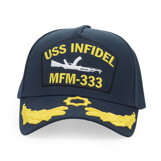 MURD333R.FM BLACK/YELLOW USS INFIDEL SNAPBACK HAT