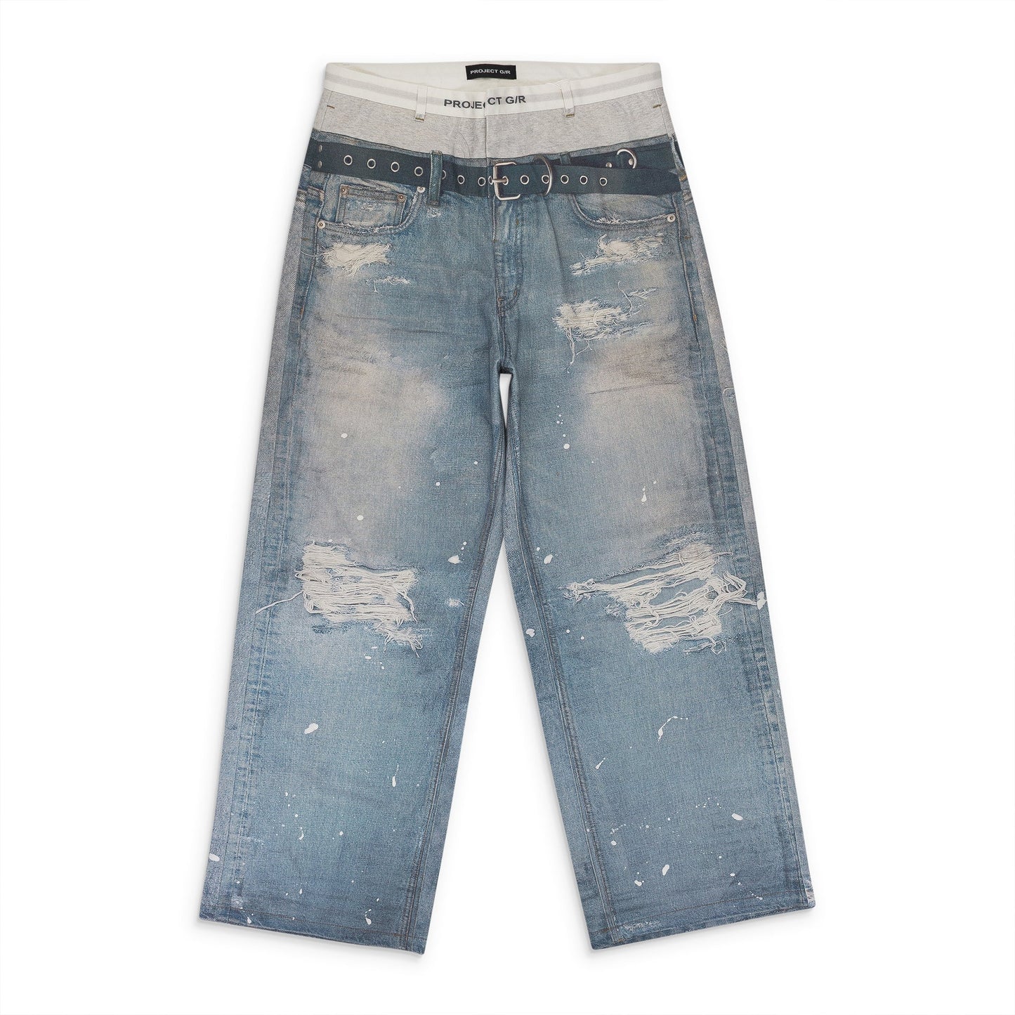 BLUE TROMPE-L'ŒIL DENIM JEANS