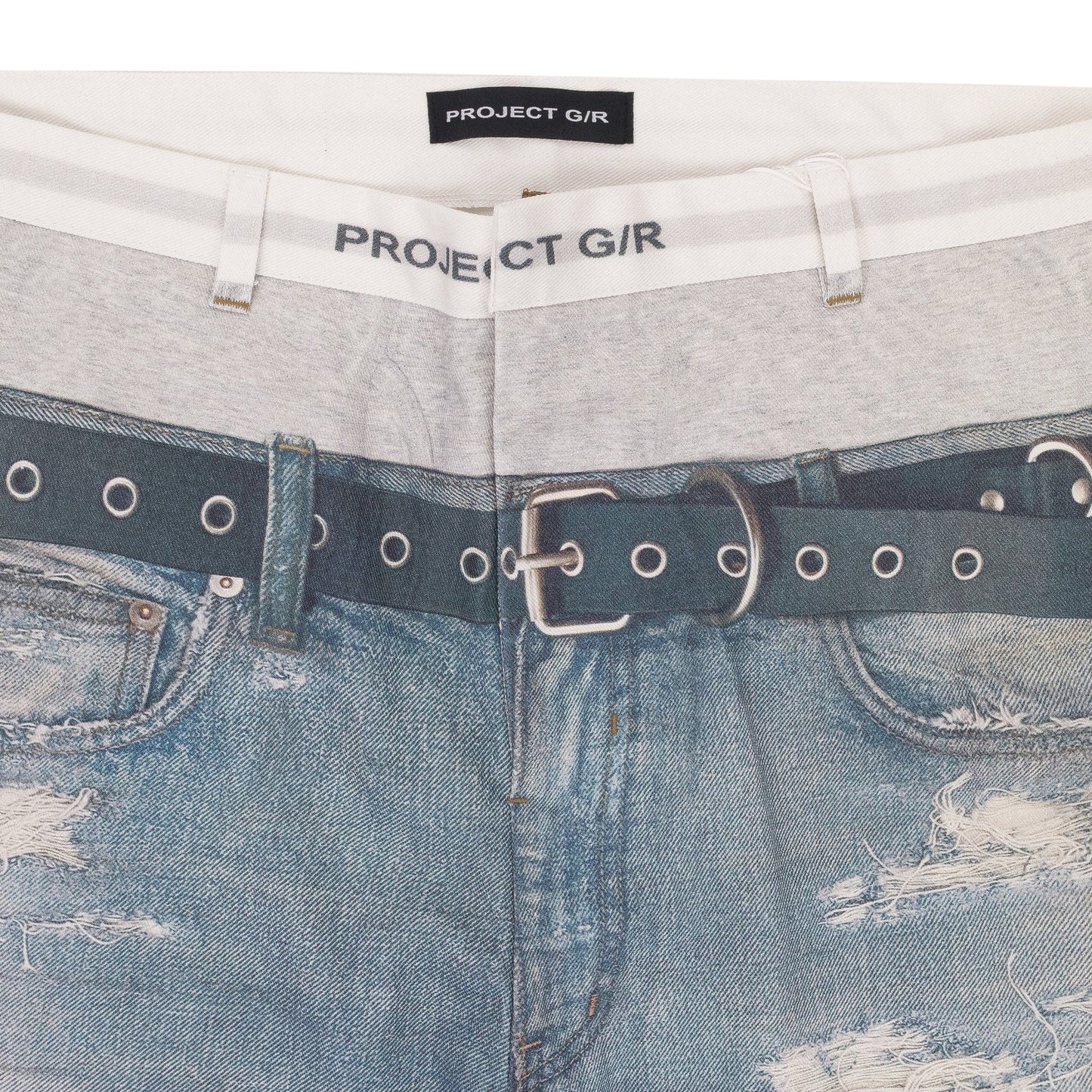 BLUE TROMPE-L'ŒIL DENIM JEANS