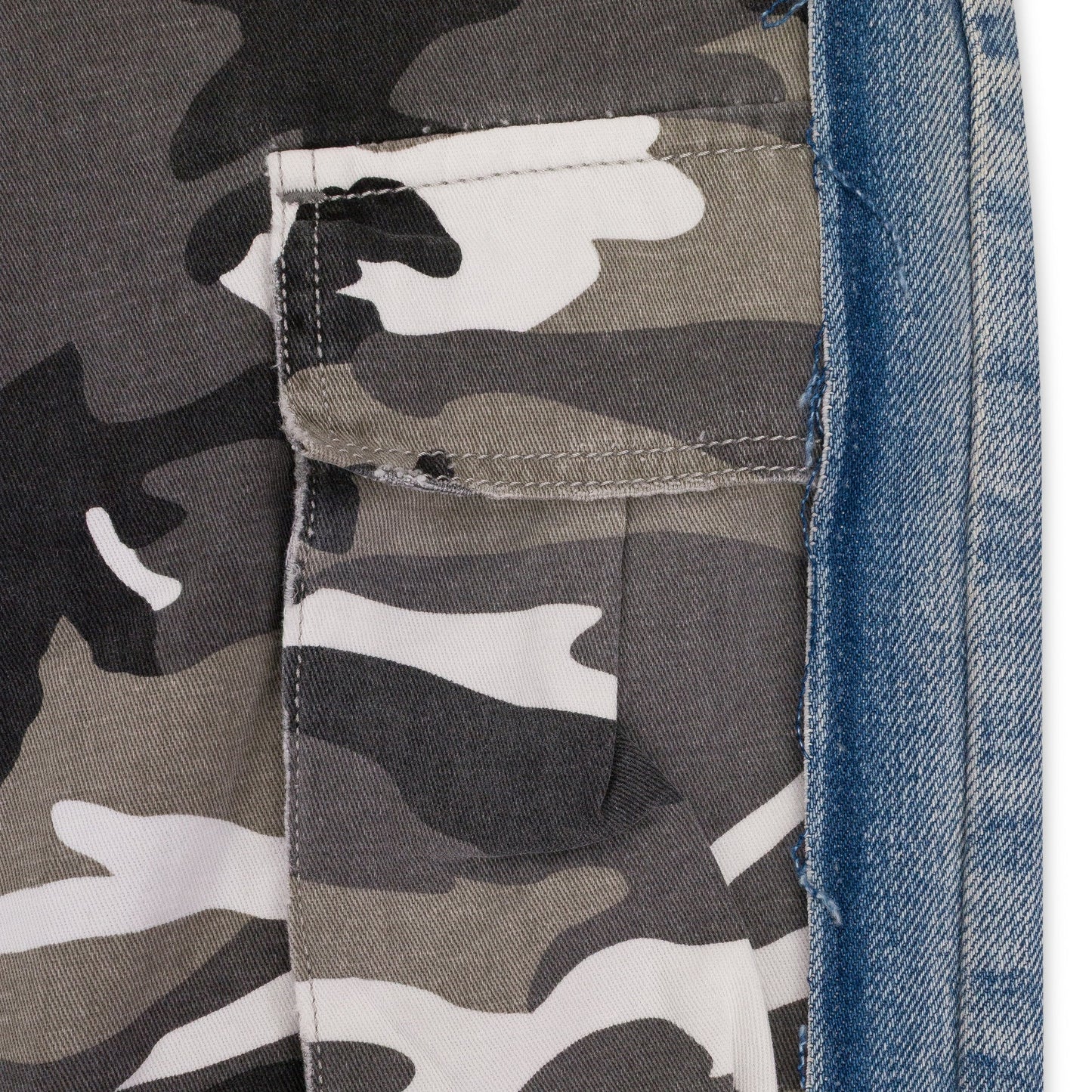 CAMO/BLUE HYBRID SKINNY JEANS