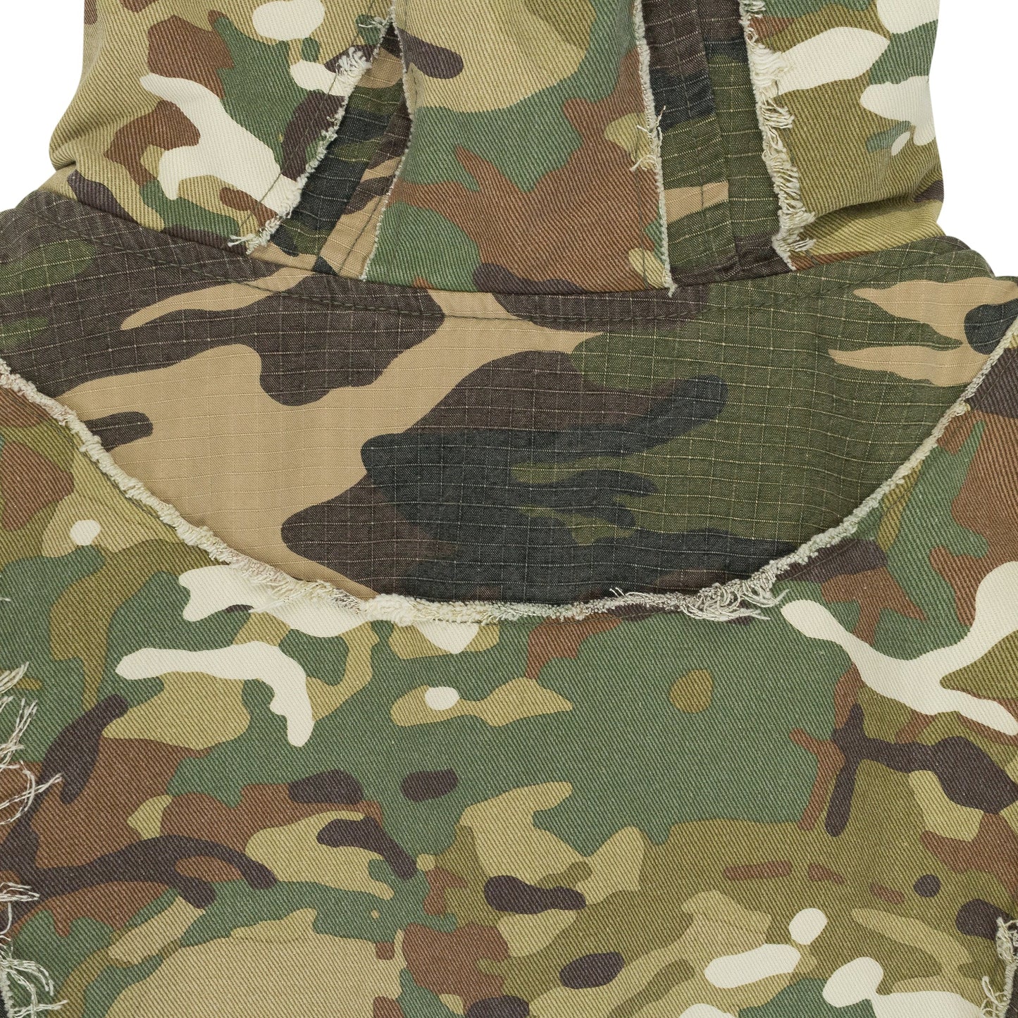 CAMO REWORKED HOODED BOMBER JACKET
