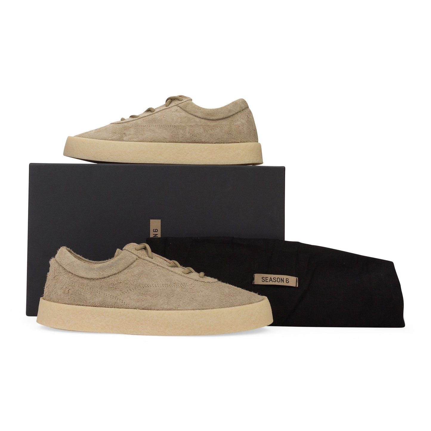TAUPE THICK SHAGGY SUEDE CREPE SNEAKERS