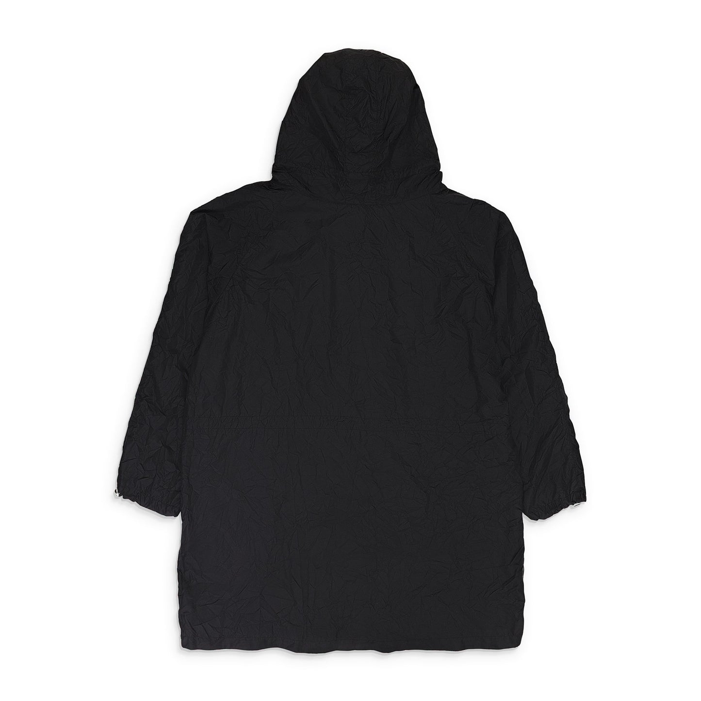 BLACK ANORAK LONG RAINCOAT