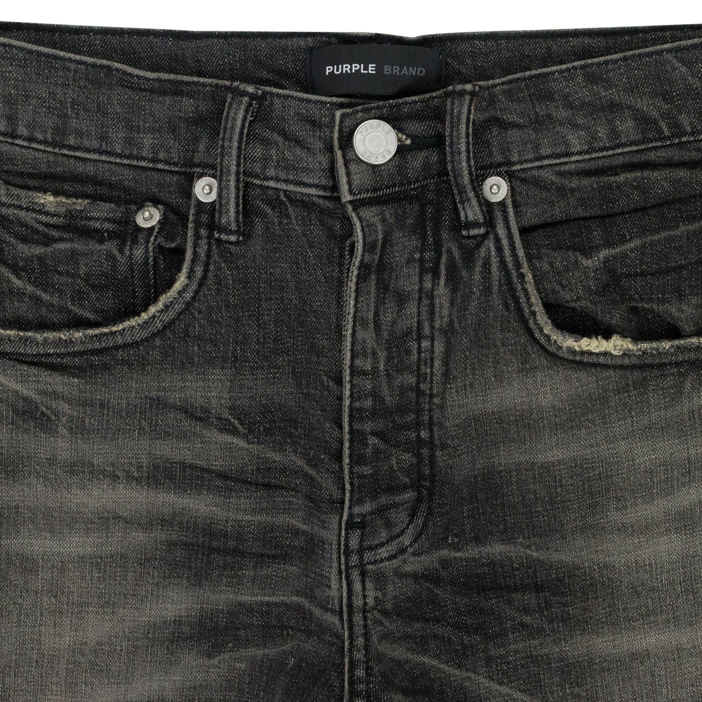 GREY DIRTY RESIN BLOWOUT SKINNY JEANS