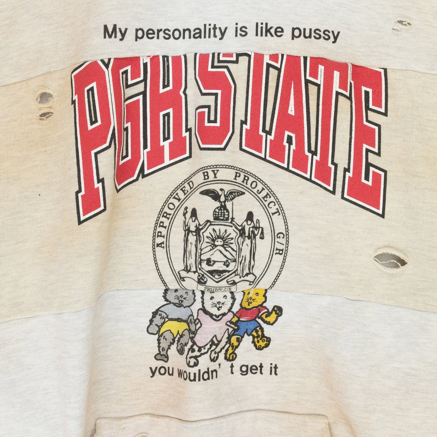 GRAY DIRTY MELANGE REWORKED SPORT HOODIE