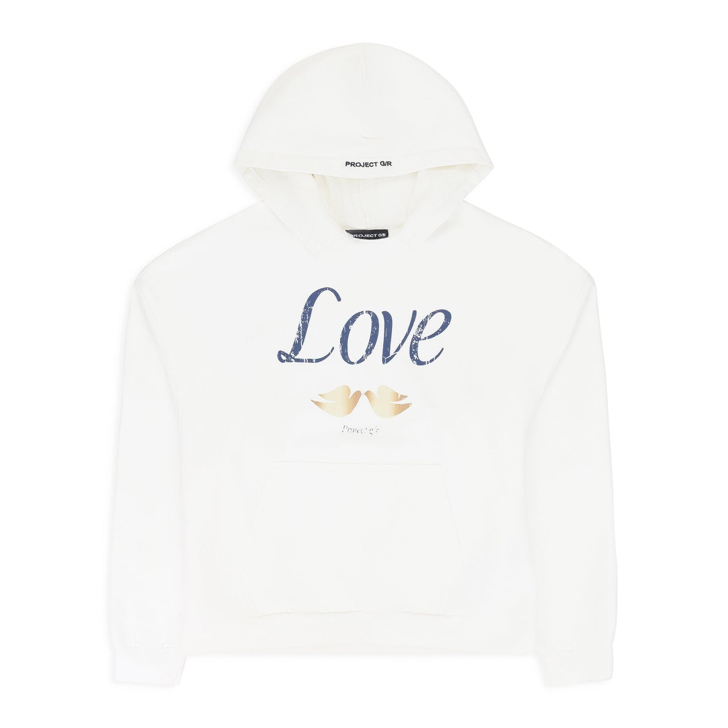 WHITE LOVE PARODY HOODIE