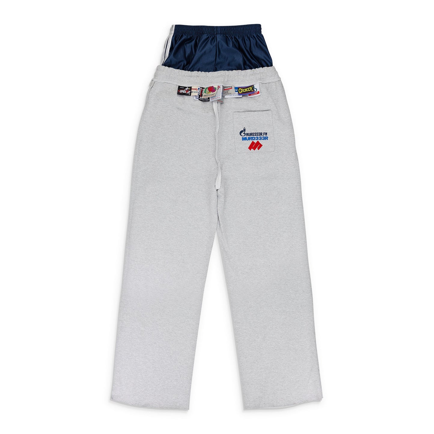 GREEDY UNIT x MURD333R.FM GREY CAMO SWEATSHORTS