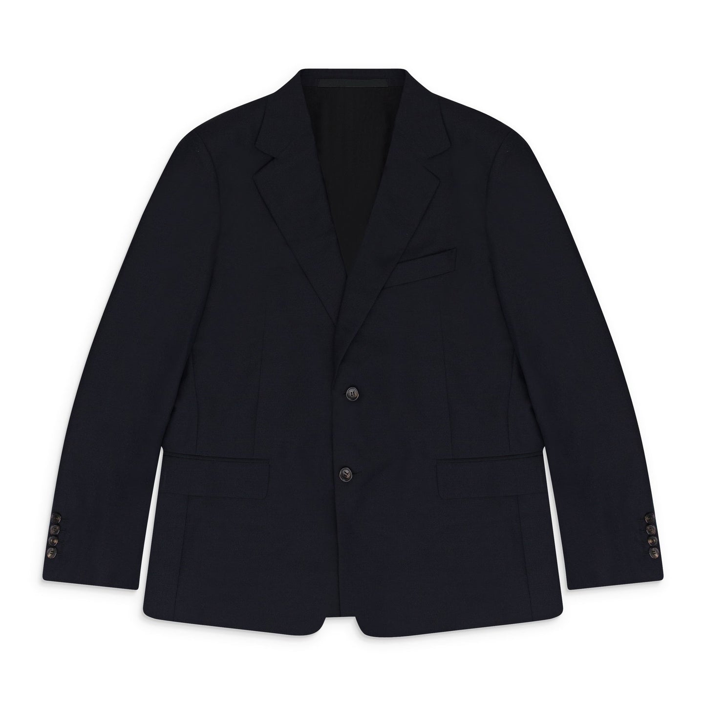 BLUE SINGLE BREASTED FLAP POCKETS JACKET BLAZER