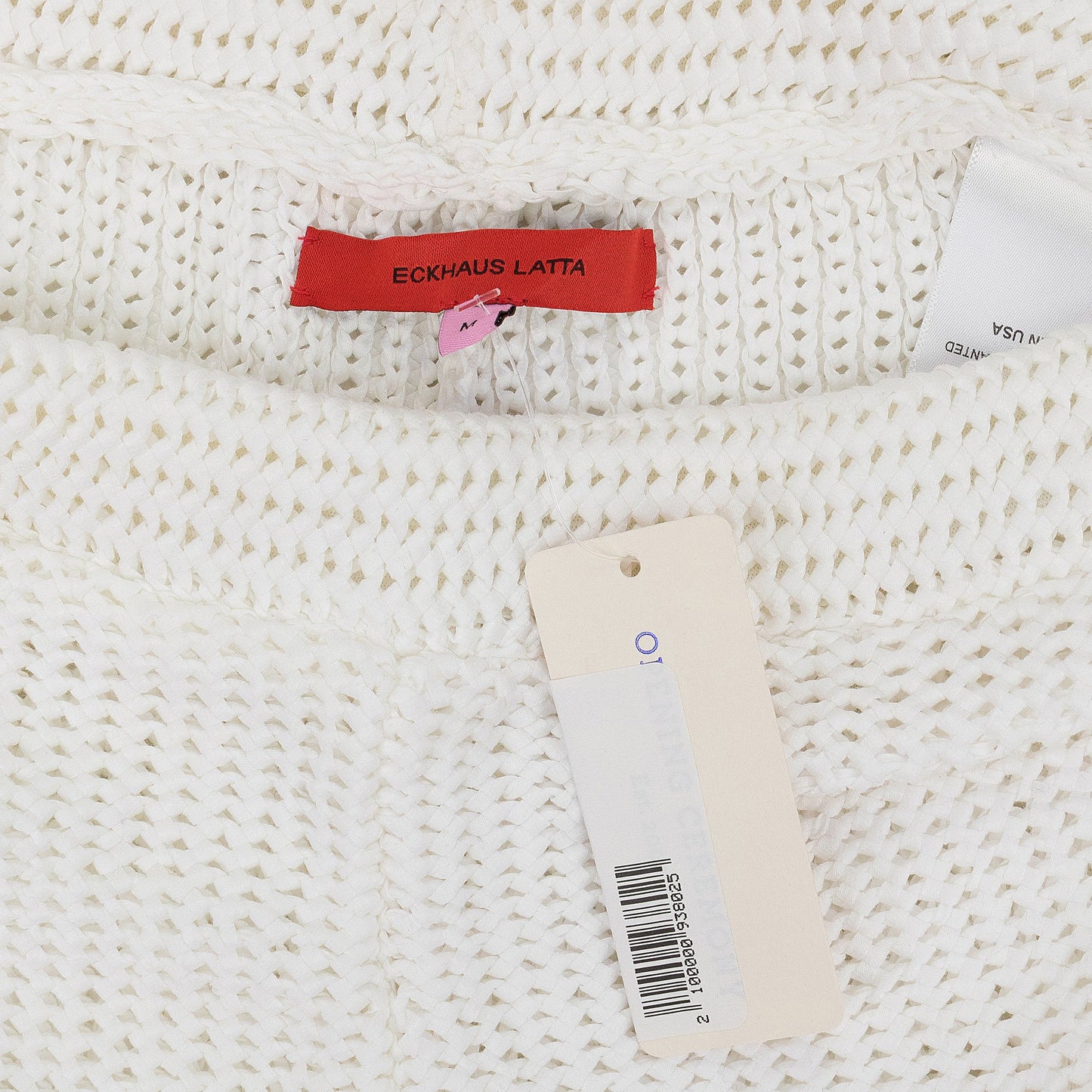 WHITE SCALLOP STRAIGHT PANTS