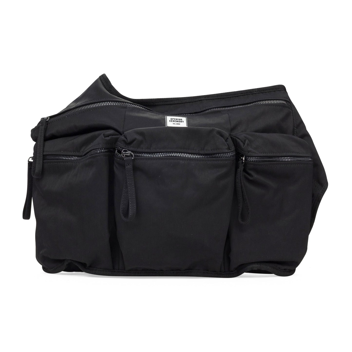 BLACK NYLON SLING BACKPACK